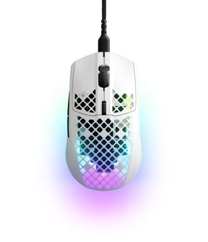 Snow 2025_単品 SteelSeries ゲーミングマウス 有線 Aerox 3 Snow 超軽量 IP54規格 防水 防塵 TrueMove Coreセンサー搭載 スーパーメッシュUSB-Cケーブル付き
