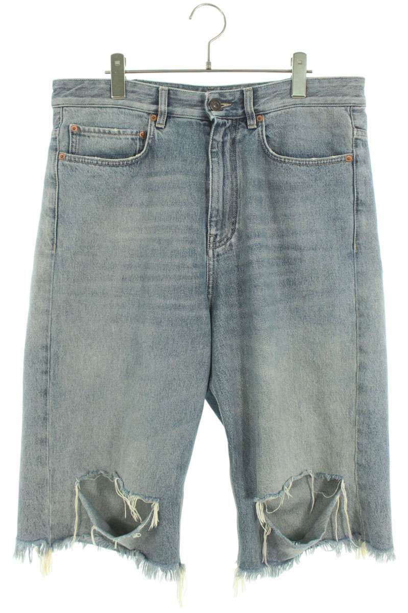 バレンシアガ 798925 TJW95 クラッシュ加工デニムハーフパンツ バレンシアガ 798925 TJW95 クラッシュ加工デニムハーフパンツ