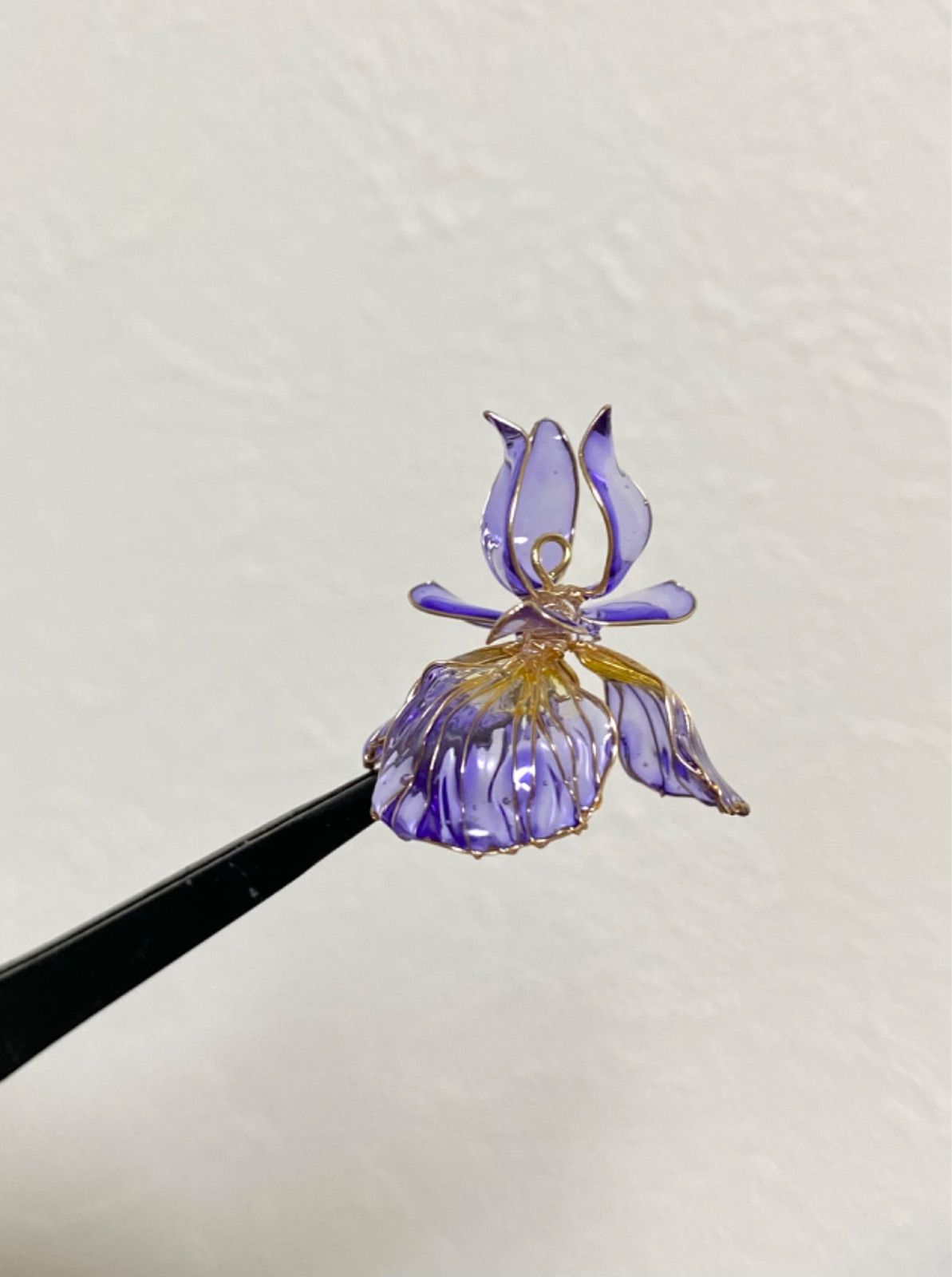 菖蒲（あやめ）の耳飾り イヤリング/ピアス ディップアート アメリカン