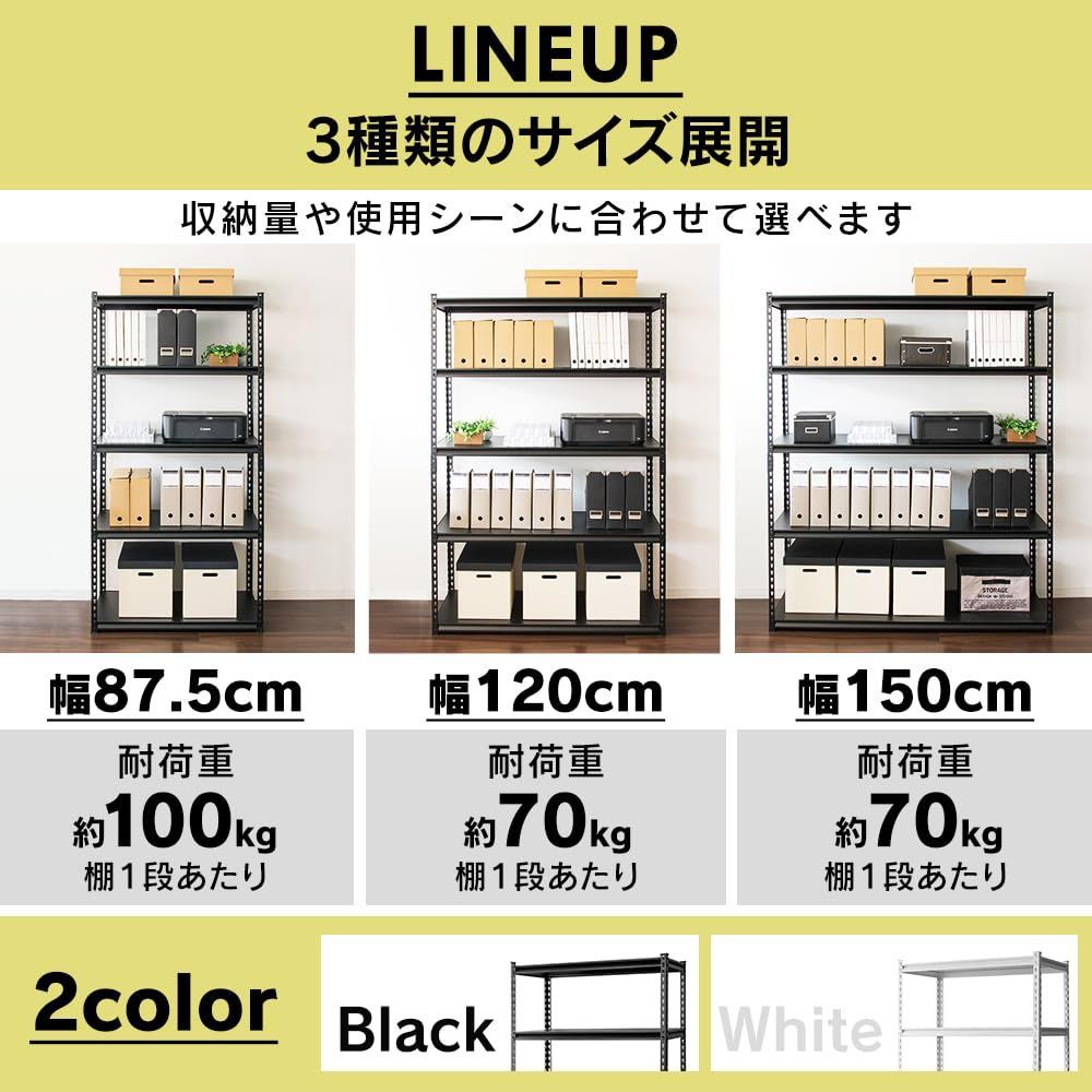 【新着商品】アイリスプラザ ラック スチールラック メタルラック 幅87.5cm 5段 STR-900 ブラック 幅約87.5×奥行約46×高さ約183 スチールラック メタルラック ラック 幅87.5 収納棚 幅75