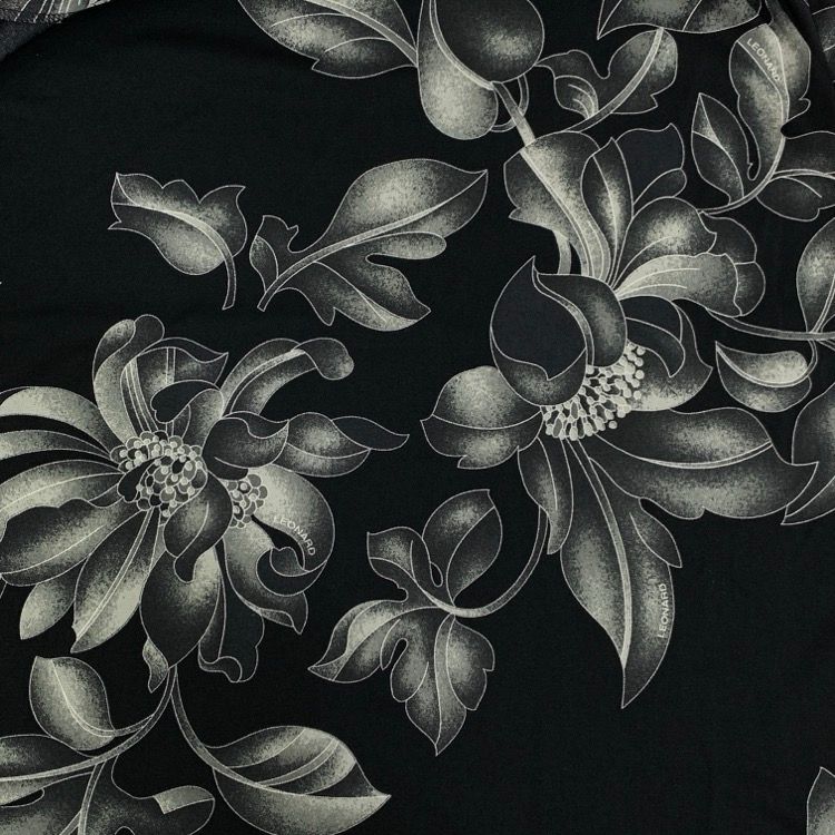 LEONARD レオナール ラップドレス カンカン素材 ワンピース ブラック