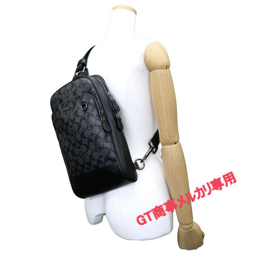 コーチ メンズバッグ F89937 チャコール×ブラック ボディーバッグ