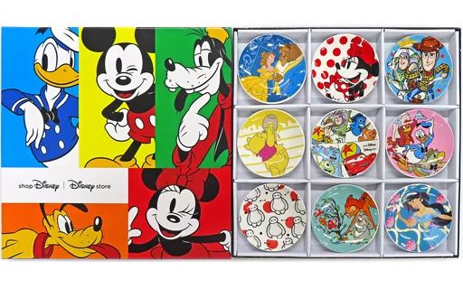 ショップディズニー☆オリジナル豆皿9枚セット 第1弾 (スペシャルボックス入り) 中古】皿・ボウル 集合 オリジナル豆皿9枚セット 「ディズニー