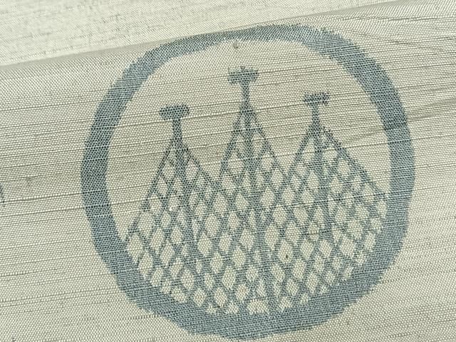 平和屋着物▽男性 紬 単衣 丸文 高島屋扱い 正絹 逸品 AAAV8465fy