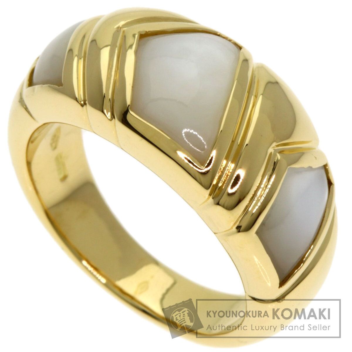 BVLGARI ブルガリ ホワイトシェル リング 指輪 K18YG レディース