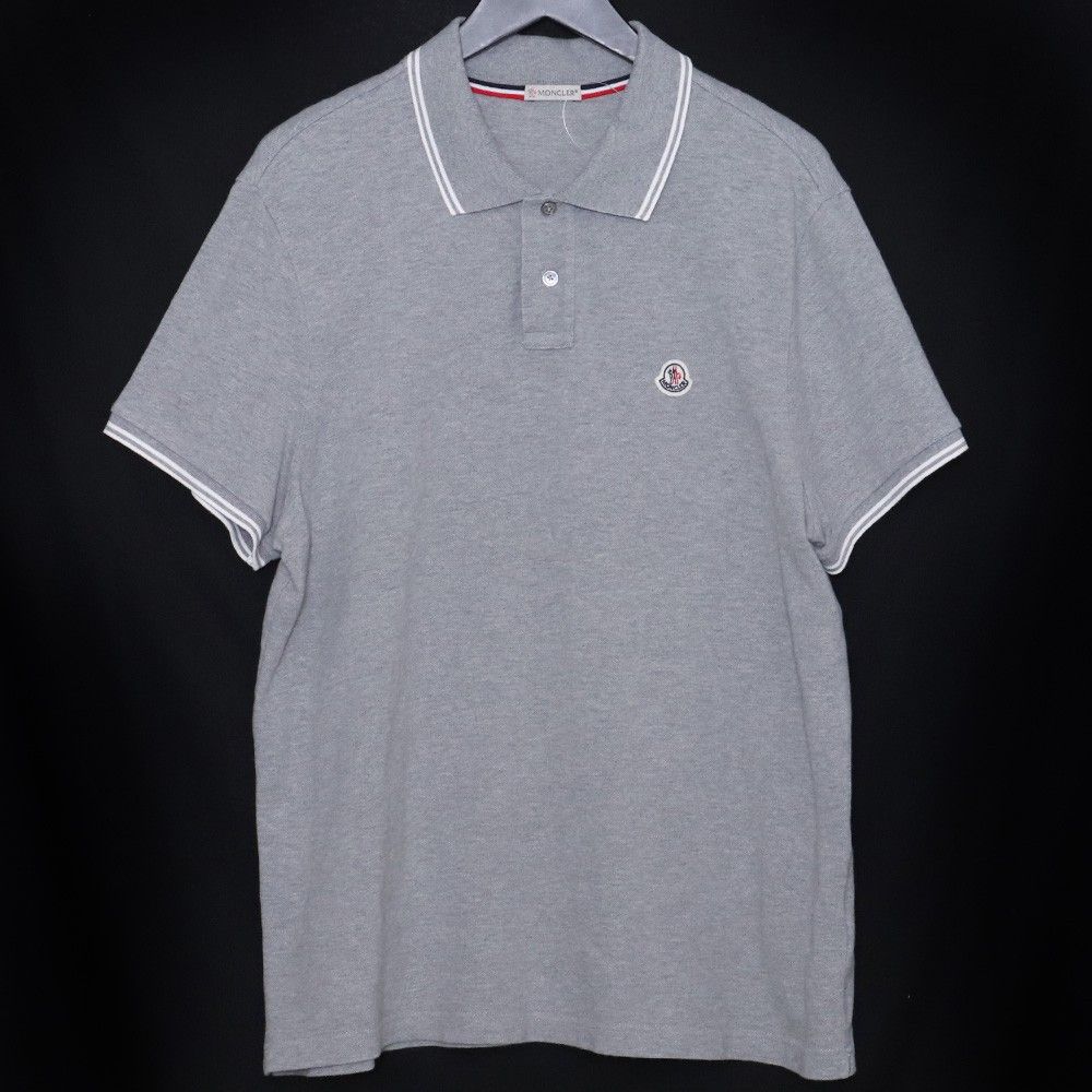 MONCLER グレー ポロシャツ Mサイズ MONCLER モンクレール ポロシャツ/MAGLIA POLO MANICA C メンズ