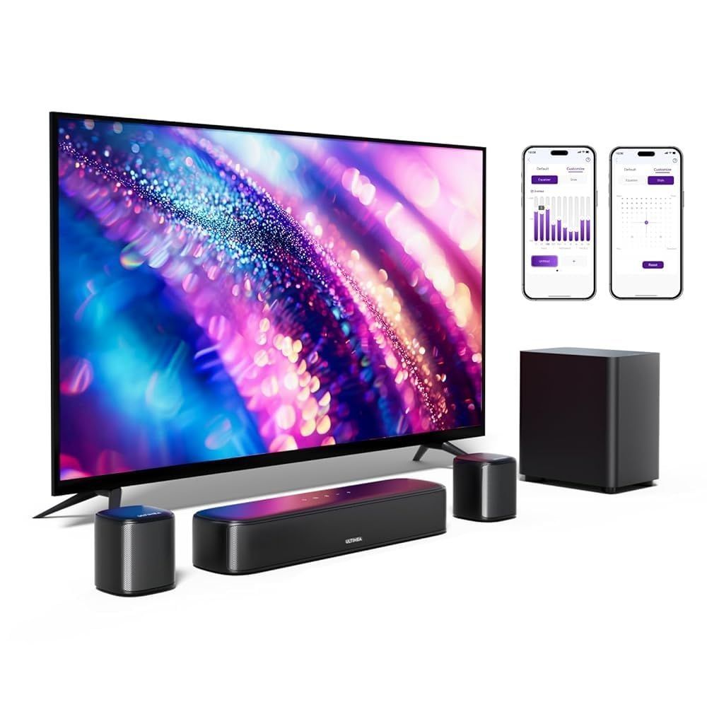 セール ULTIMEA サウンドバー 5.1ch テレビ スピーカー Soundbar ホームシアター サラウンドスピーカー 250Wピークパワー Bluetooth APP制御 家庭用 サブウーファー|リモコン|取付用アクセサリー付き|光|AUX対