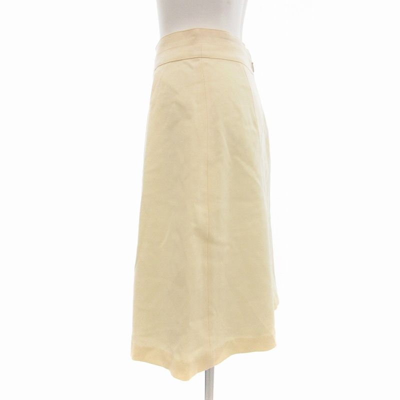 アナイ ANAYI 美品 プリーツスカート ひざ丈 36 S 白 ホワイト  