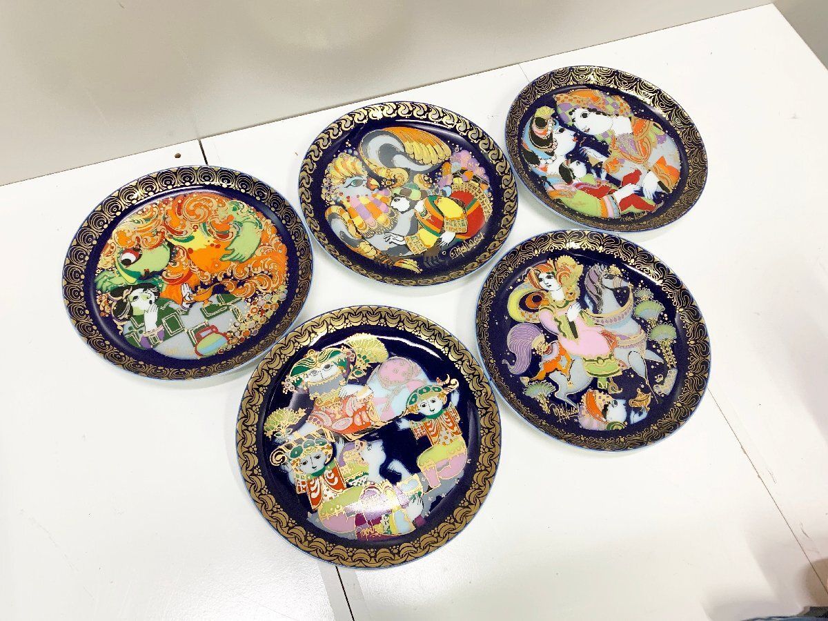 ◆ローゼンタール Rosenthal アラジン シンドバッド シリーズ 飾り皿 5枚セット お皿 洋食器 壁掛け 金彩 ヴィンテージ 直径16.5cm 他379