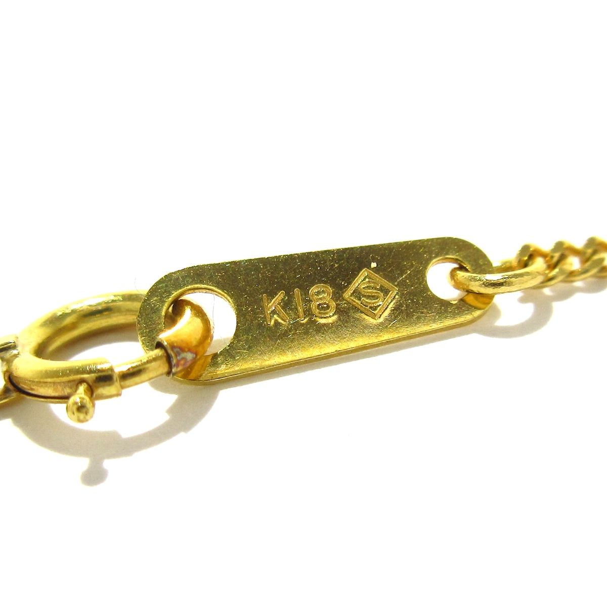 ネックレス K18YG×ダイヤモンド×グリーン