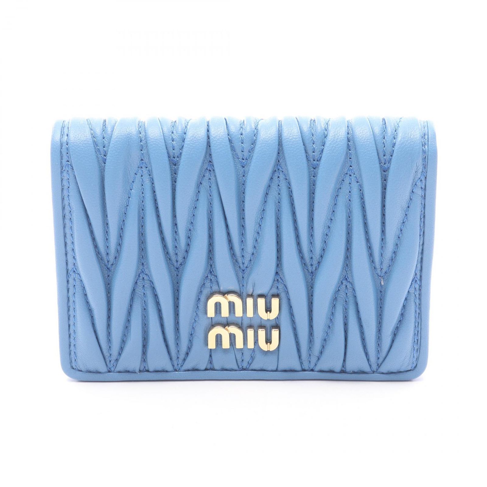 ミュウ ミュウ Miu Miu カードケース MATELASSE MIU 5MC103AFPPF0V98 ブルー レザー カードケース レディース