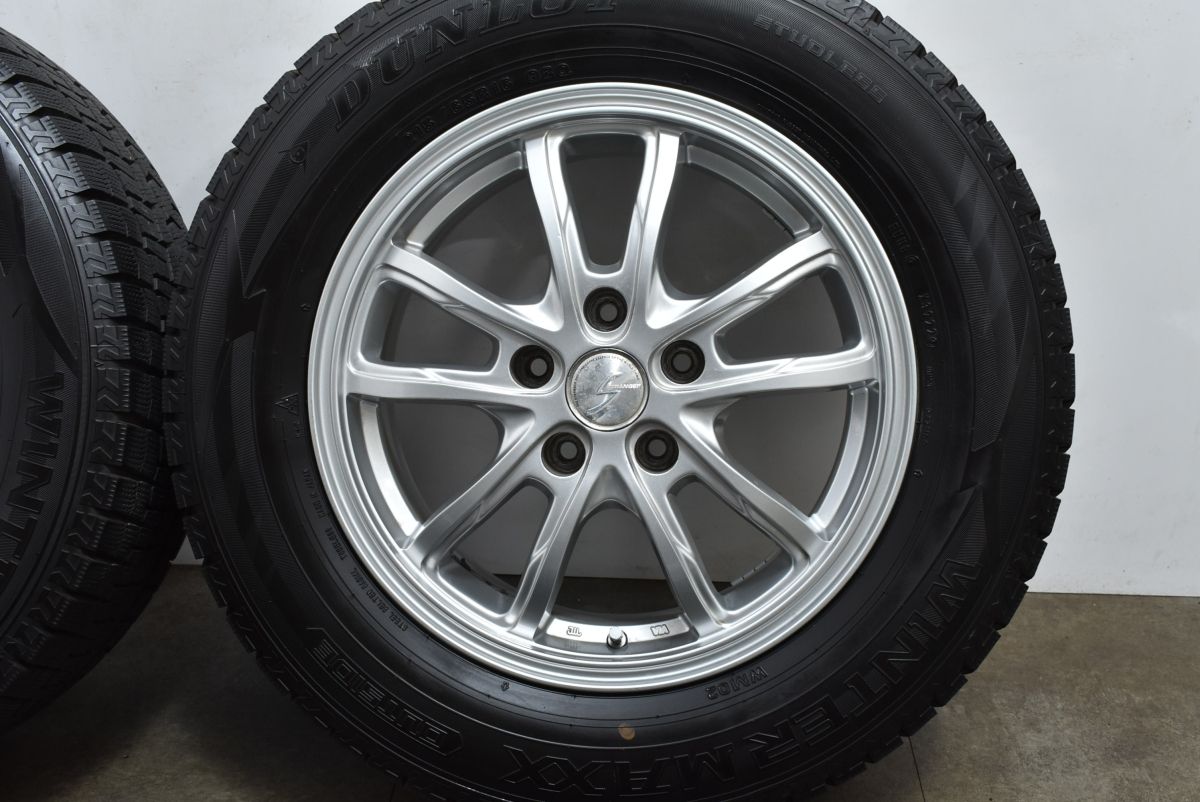 超バリ溝 9分山】ストレンジャー 16in 6.5J +48 PCD114.3 ダンロップ 