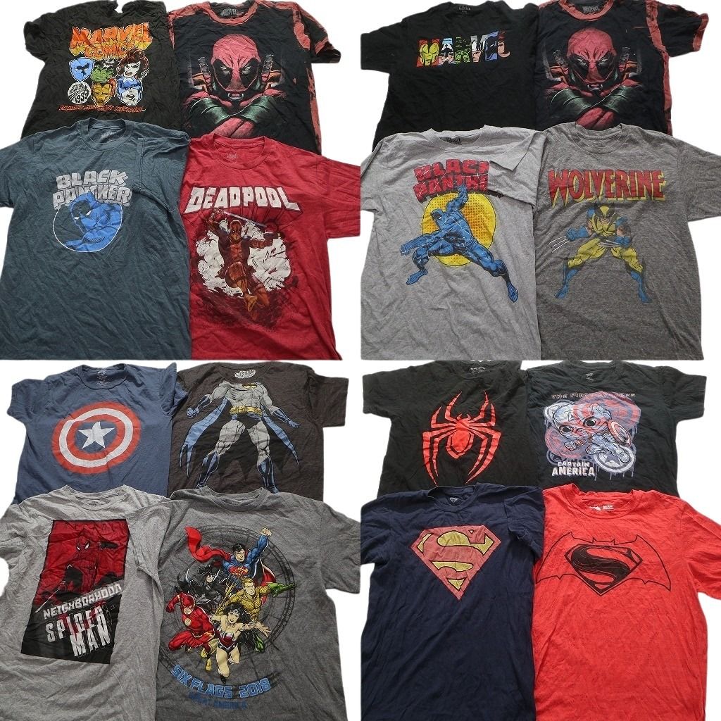 古着卸 マーベル DCコミック 半袖Tシャツ 16枚セット メンズ M デッドプール ブラックパンサー バットマン 古着 NA2621
