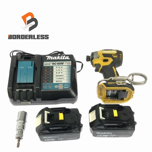 makita マキタ 18V 充電式インパクトドライバ TD173DGXFY 黄|イエロー バッテリー2個 18V 6.0Ah ソケット 充電器 107838