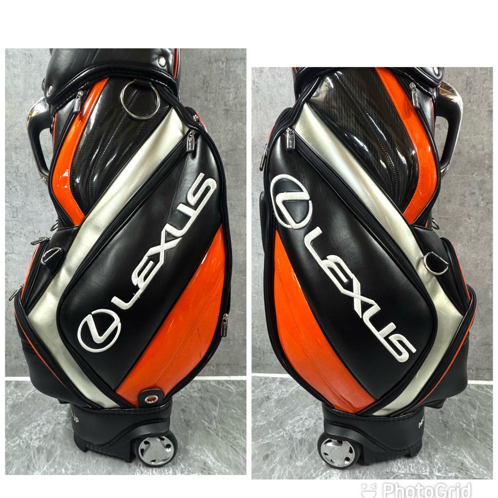 LEXUS ゴルフキャディバッグ オレンジ ブラック LEXUS ゴルフキャディバッグ オレンジ ブラック 上級者見えを
