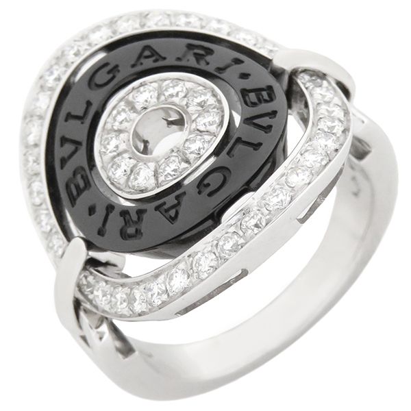 ブルガリ BVLGARI リング 指輪 アストラーレ チェルキ K18WG ダイヤモンド セラミック ブラックXホワイトゴールド 11号