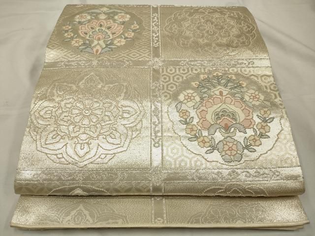 蘇州刺繍 相良刺繍 袋帯 唐花文様 金糸 銀糸 正絹 六通 最高級袋帯「蘇州汕頭相良刺繍 唐花華紋」 | 販売着物商品,袋帯