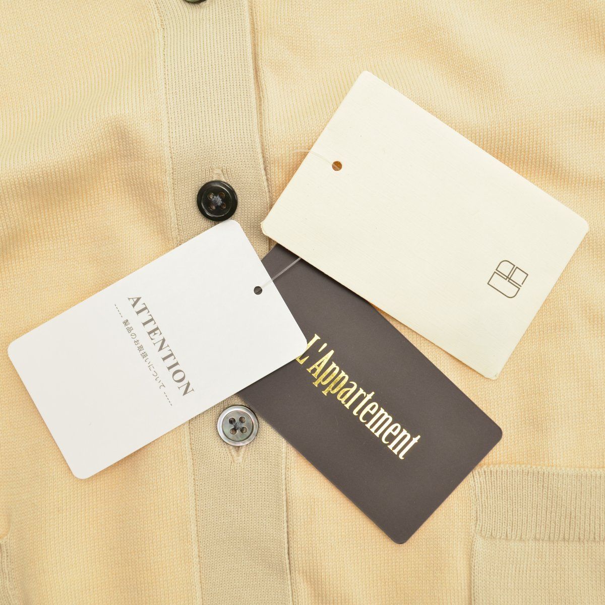 L'Appartement (アパルトモン) ☆☆ ①③ 24080560713010 BASIC KNIT CARDIGAN レディース ブラック FREE L'APPARTEMENT / アパルトモン】24SS 24080560713010 BASIC KNIT