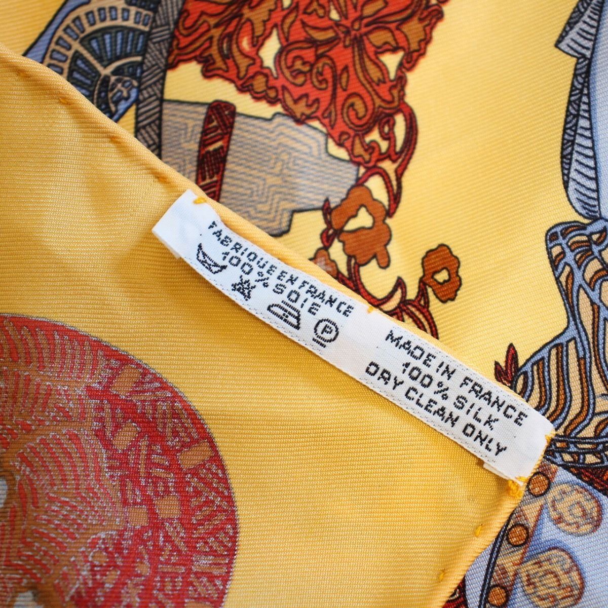 HERMES エルメス カレ 45 ガヴロッシュ スカーフ ステップ美術 シルク