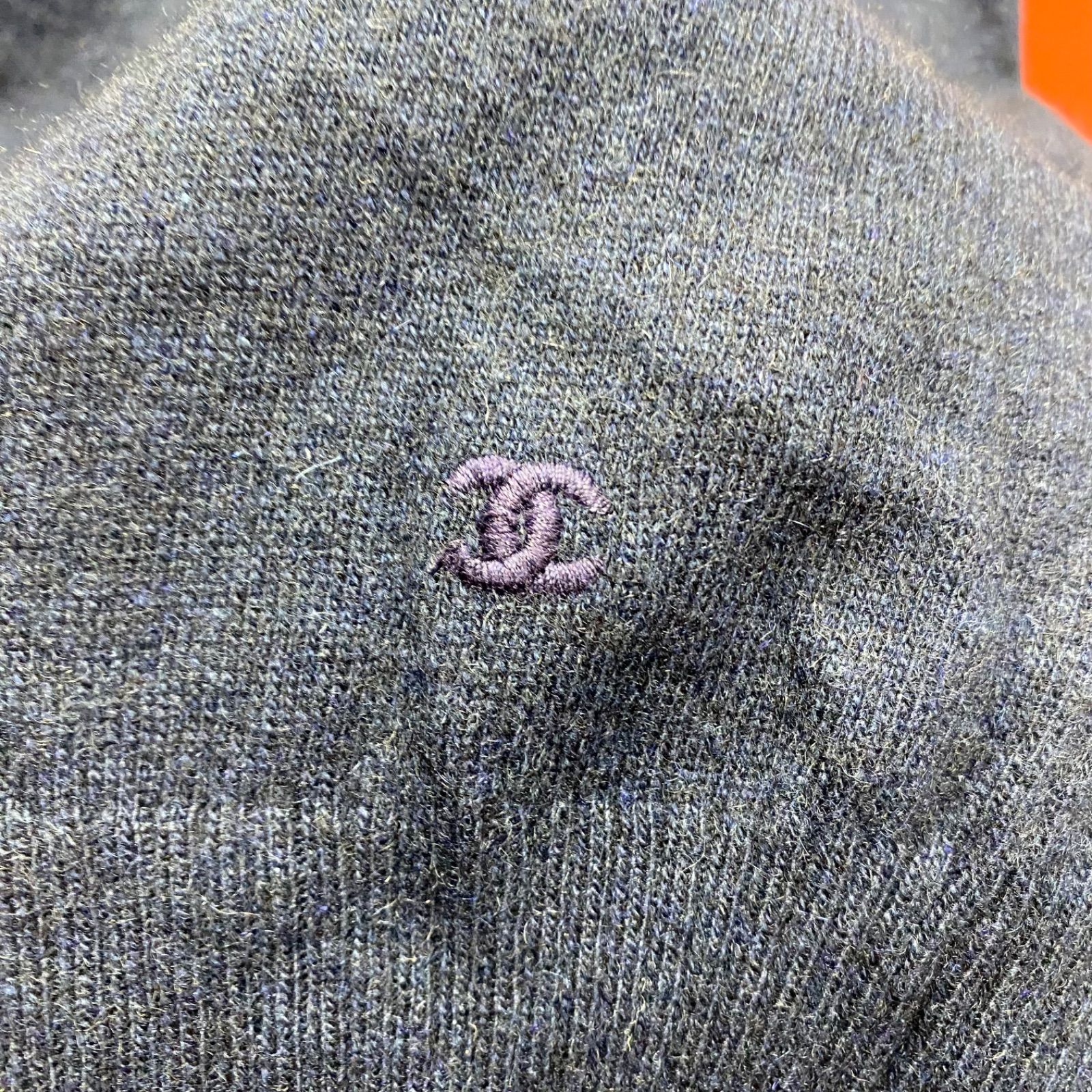 希少　CHANEL 半袖　サマー　ニット　ブルー　ココマーク　ロゴ入り シャネル サマーニット 半袖バイカラ―ココマークココCHANEL 38
