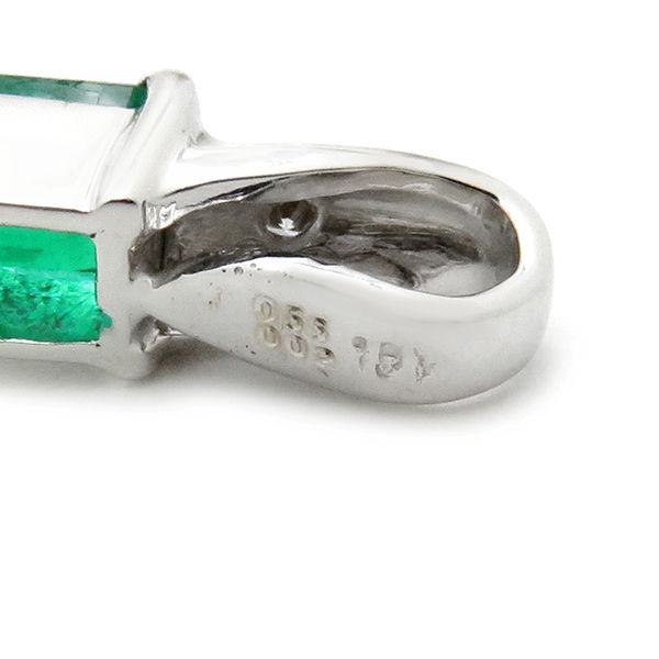 ペンダントトップ エメラルド ダイヤ K18WG エメラルド ダイヤモンド  