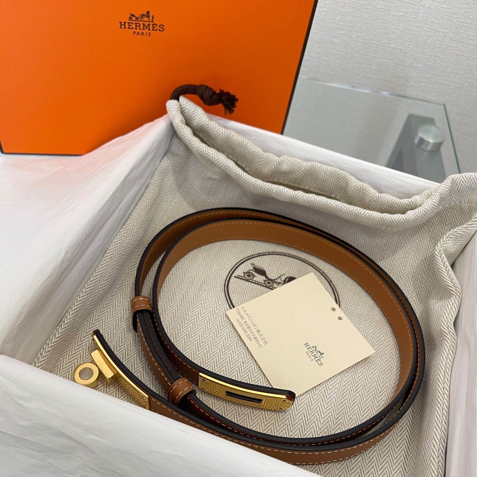 新品未使用】【付属品無し9,000円引き】HERMES ベルト 《ケリー》 18 