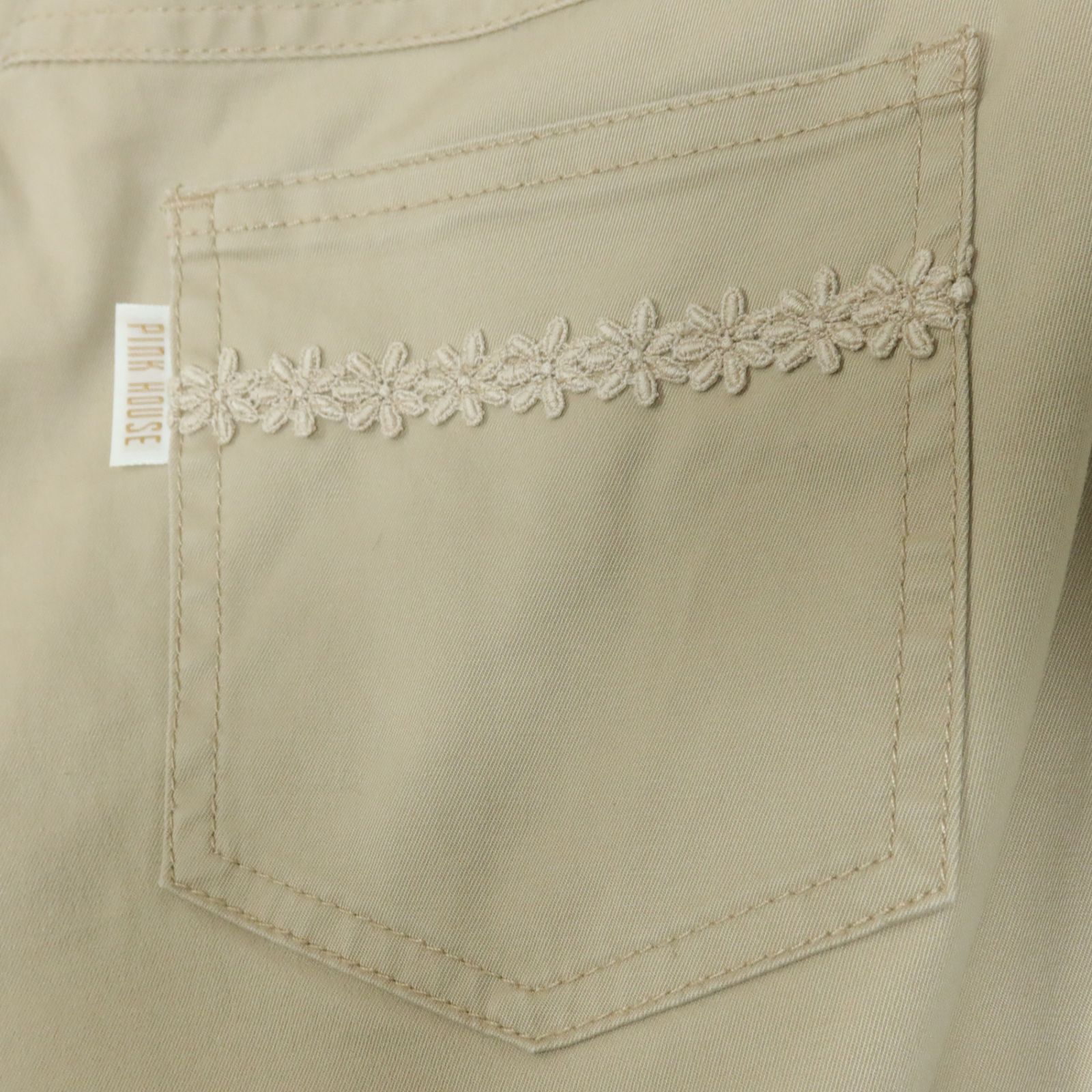 ピンクハウス☆クロップドパンツ ドロワーズ サイズS ベージュ系 お花