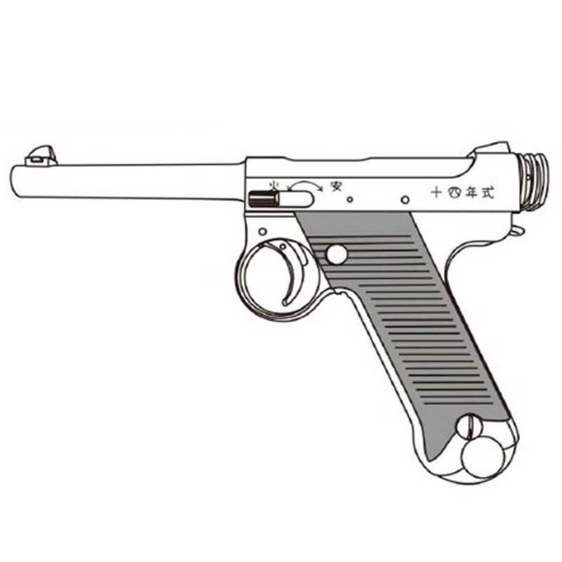 高品質，新作登場 【7月頃発売予定】マルシン 6mmBBガスブローバックガン 南部14年式 前期型 シルバーABS 木製グリップ ガスガン