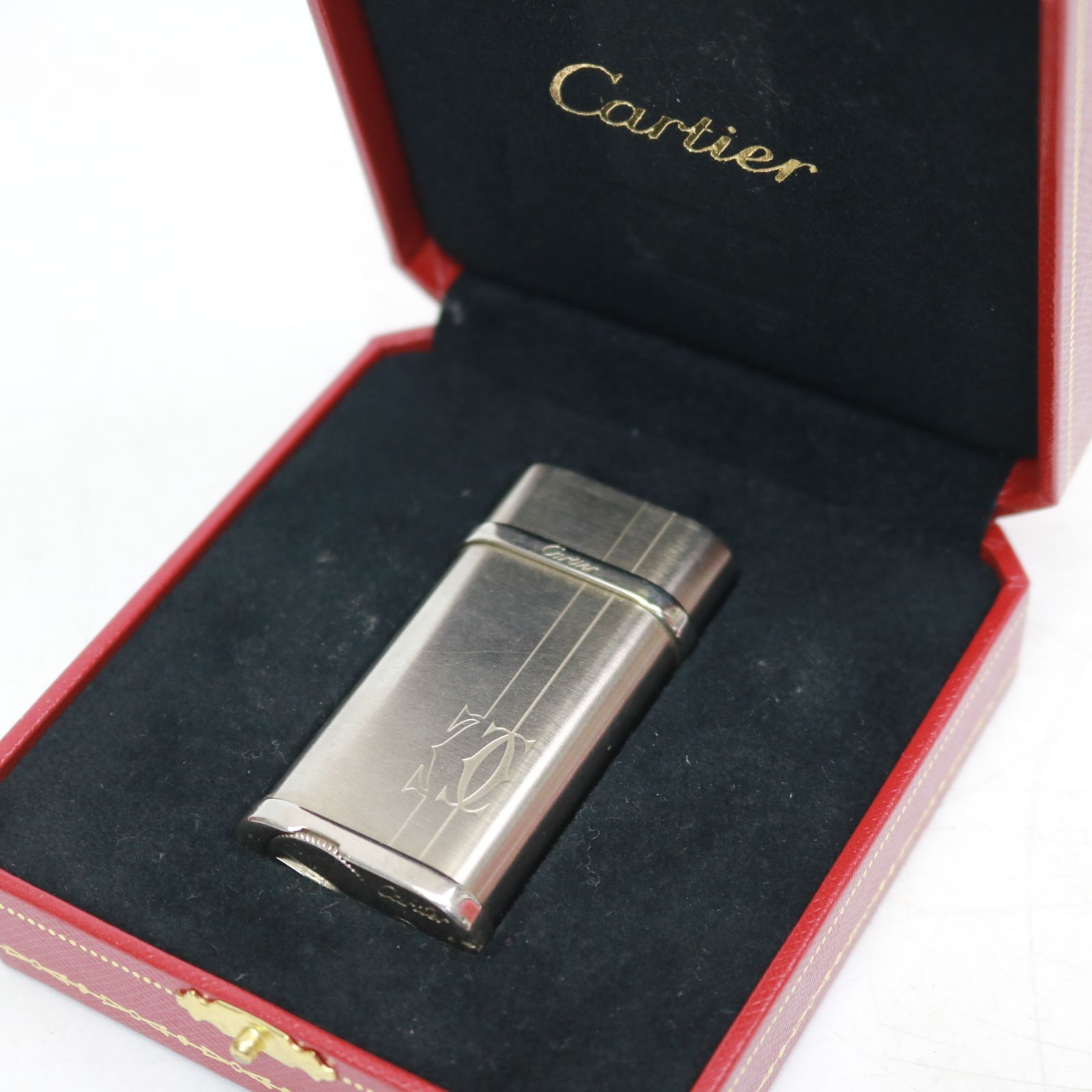 002)【着火確認済み】Cartier カルティエ ガスライター ゴドロン 