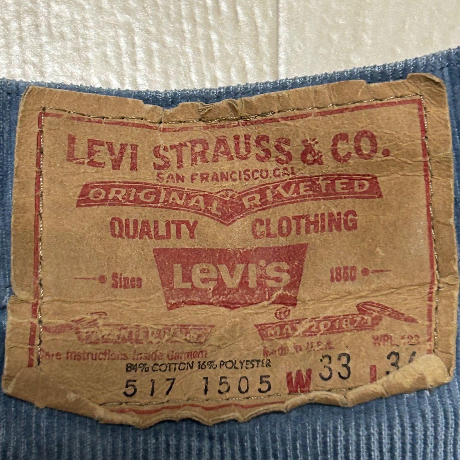 Levi's リーバイス 517 コーデュロイパンツ 80年代 USA製 タロンジップ