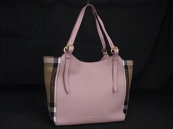 □極美品□ BURBERRY バーバリー ノバチェック レザー×キャンバス