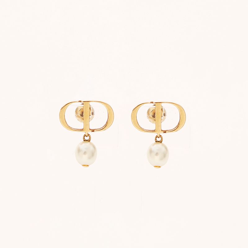 Christian Dior クリスチャンディオール ピアス CDロゴパール