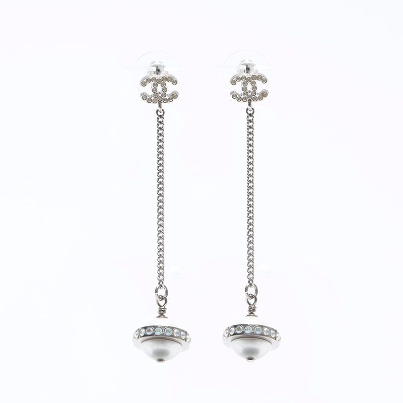 CHANEL シャネル ピアス パール ラインストーン スイング A17K 2017s