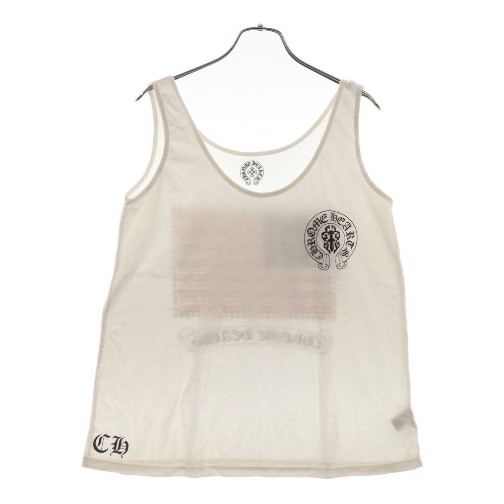 Chrome Hearts ホワイトタンクトップ ロゴ サイド CHROME HEARTS (クロムハーツ) USA LOGO Tank Top ロゴタンク