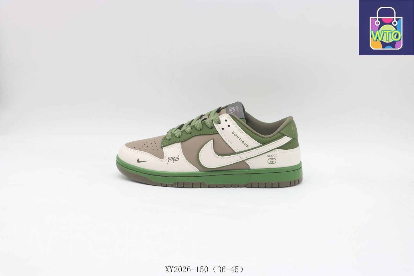 【今日特価】Nike ナイキ スケートシューズ XY2026-150 ホワイトグリーンブラウン-WTO輸入2