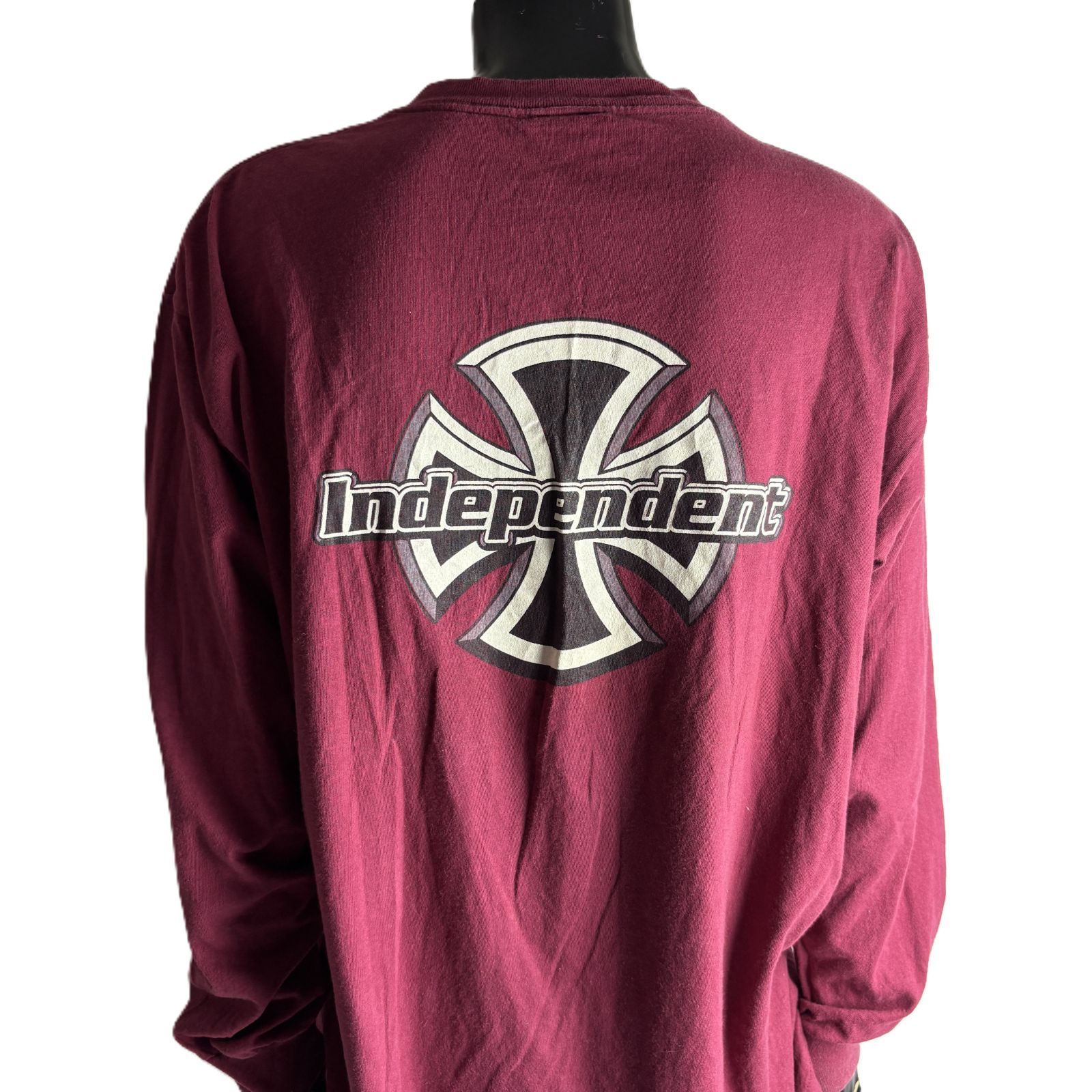 USA製 Independent NHS赤タグ アイアンクロス両面プリント