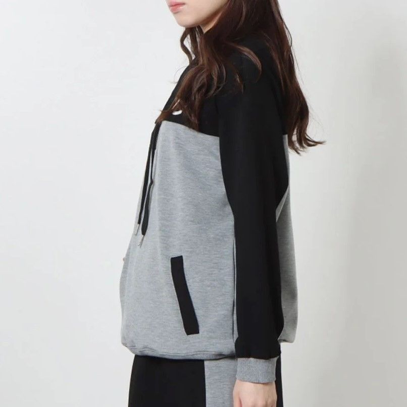 CECIL McBEE green バイ ハーフジップニットパーカー ﾌﾞﾗｯｸ Sサイズ