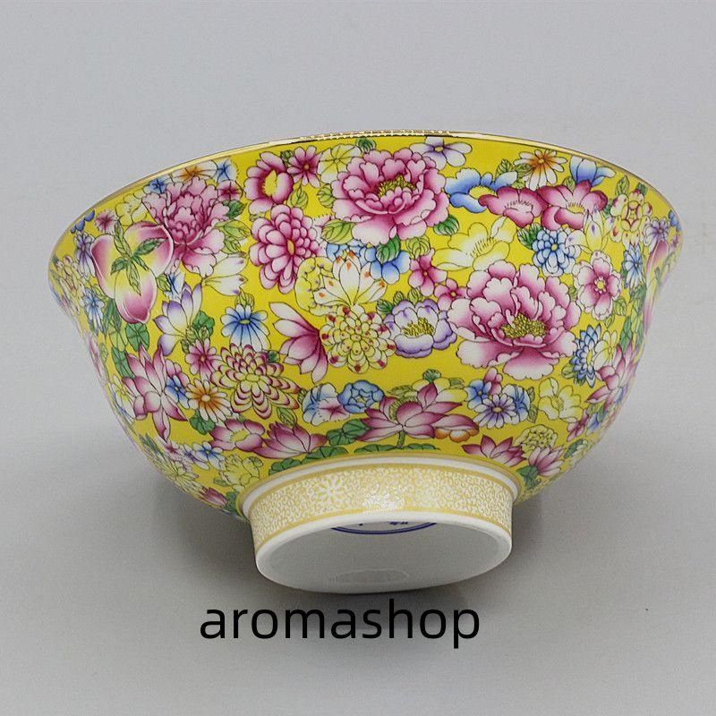 三連底款 琺瑯彩タンカ盤 陶磁器 現代工芸品 美術品 装飾品 置物 緑底琺瑯彩八吉祥蓮華高脚杯 陶磁器 現代工芸品 美術品 装飾品