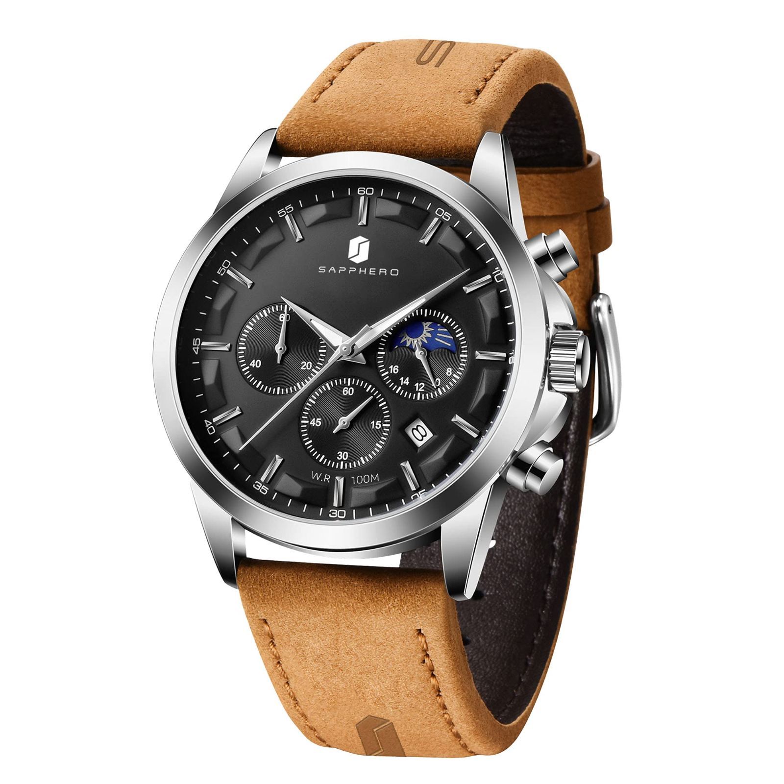 SAPPHERO 腕時計メンズ クォ ーツムーブメント 時計 メンズ アナログ腕時計 防水 100M カジュ スポーツ デザイナー メンズ : SAPPHERO 腕時計メンズ クォ ーツムーブメント 時計