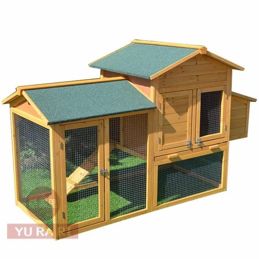 【新品未使用】鳥かご 屋外木製鶏小屋 屋外 木製 鳥ケージ大型 ワイヤーメッシュ 卵パック 複数のドア付き 防雨 産卵 アウ