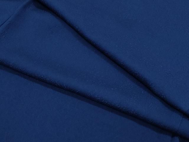 平和屋着物●上質な色無地 草花地紋 濃藍色 正絹 CAAZ1041vf