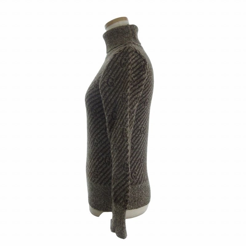 グッチ GUCCI ヴィンテージ トムフォード期 ハイネック カシミヤ/シルク GGジャガード ニット セーター M BROWN(ブラウン) メンズ  019-202408250160 | ベクトルパーク