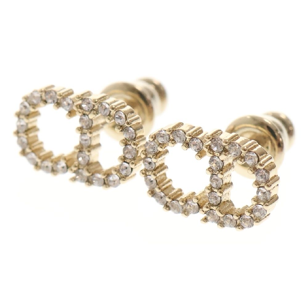 DIOR ディオール CDロゴ ピアス ラインストーン×GP ゴールド アクセサリー
