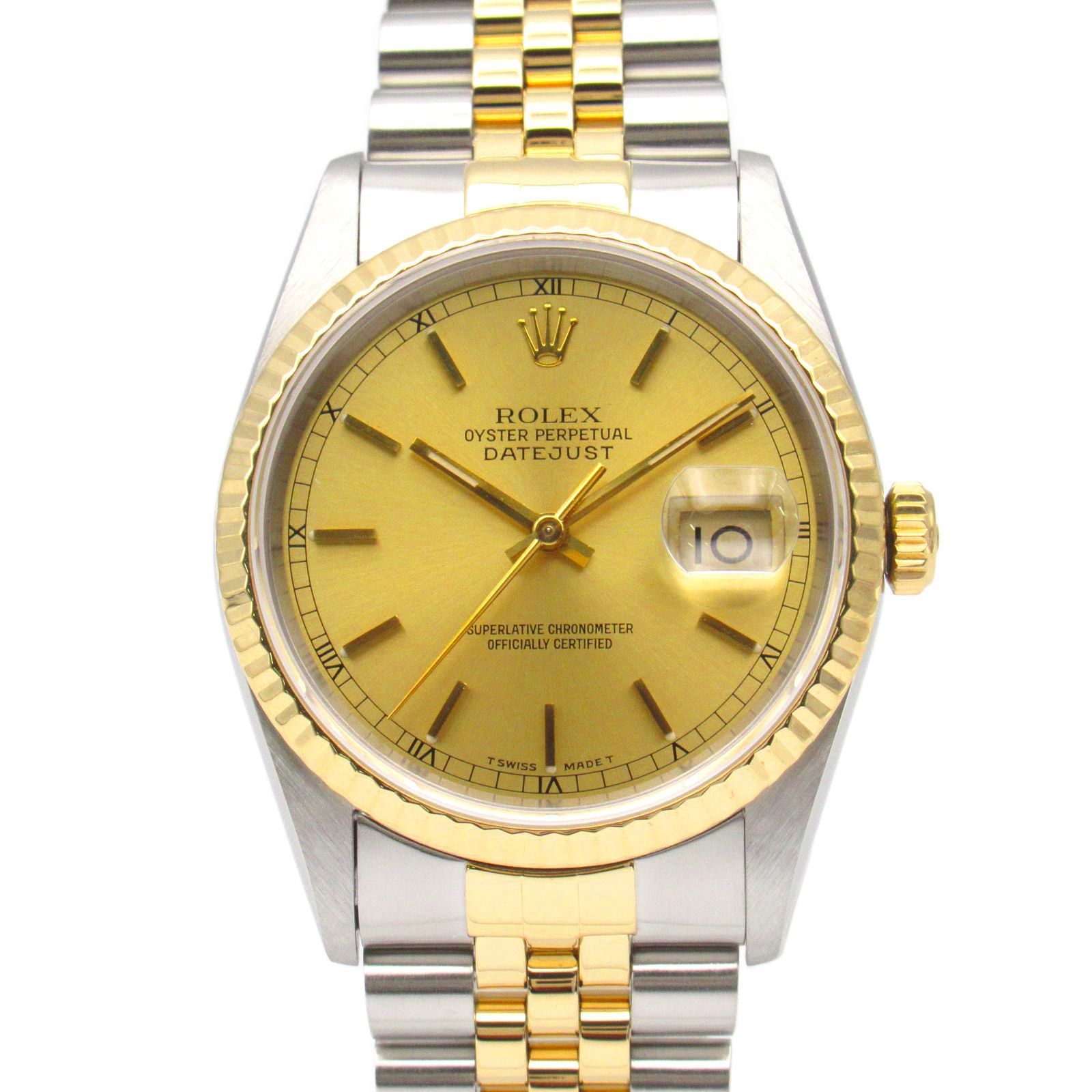 ロレックス ROLEX 腕時計 デイトジャスト X番 16233 CH/BA K18（イエローゴールド） ステンレススチール デイトジャスト X番 メンズ Used A