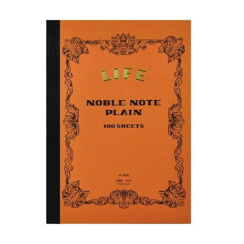 (まとめ）【ライフ】ノーブルノート　無地　A４判 N34 【×5セット】