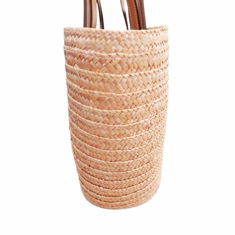 トッズ TOD'S ストロー＆レザーバッグ かごバッグ バスケット 2way