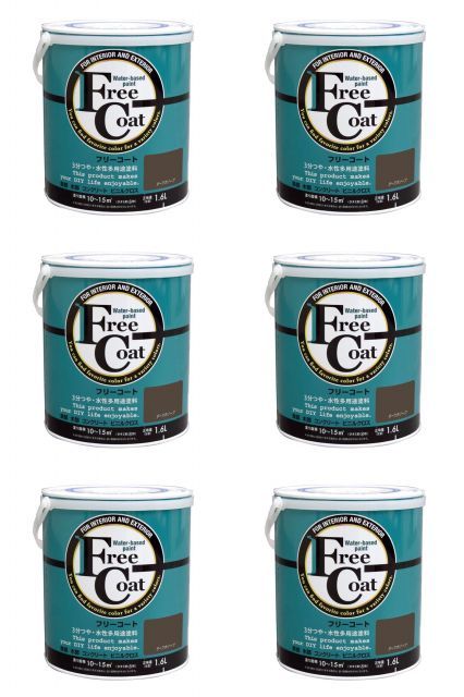 アトムハウスペイント 水性フリーコート 1 6 L ダークオリーブ 6缶セット