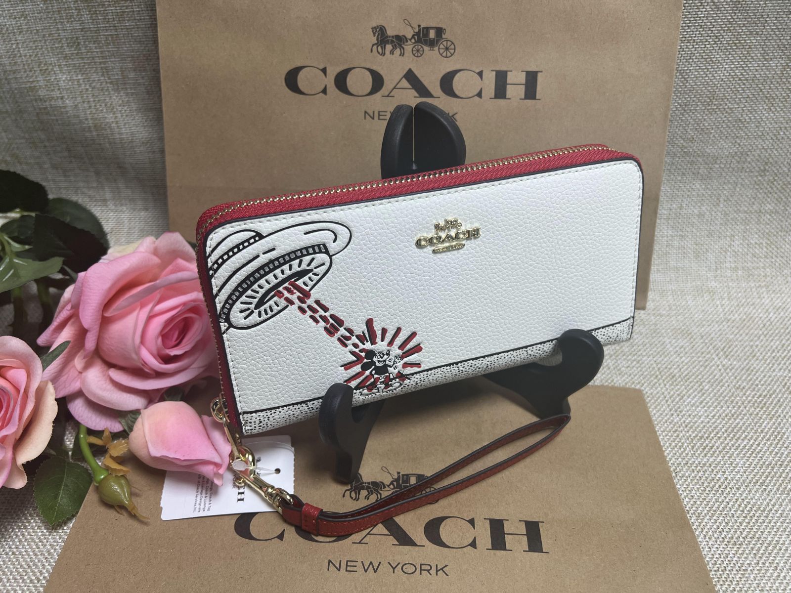 COACH 長財布 財布 コーチ Disney Keith Haring ディズニー キース