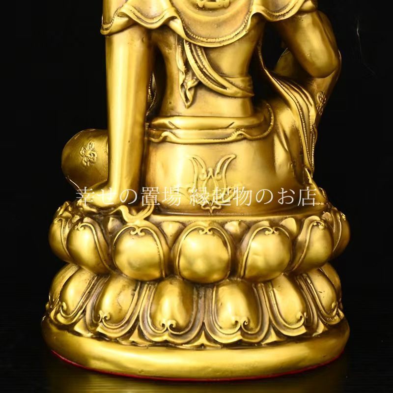 鉄器 鉄仏 蓮華坐観音菩薩仏像 縁起物 装飾品 工芸品 美術品 置物 月老像 観音菩薩像 神様 風水 置物 オブジェ 観音様 菩薩様 蓮華