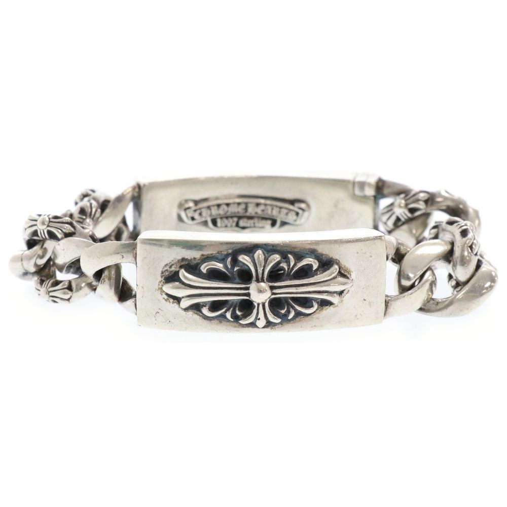 CHROME HEARTS (クロムハーツ) ID DBL FLRL DGGR ダブルIDフローラルダガー シルバーブレスレット シルバー 8LINK